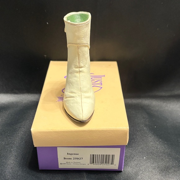 Just The Right Shoe Cream Heeled Boots - Picture 4 of 6